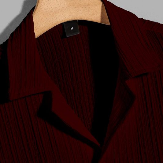Maroon Cuban Summer Shirt