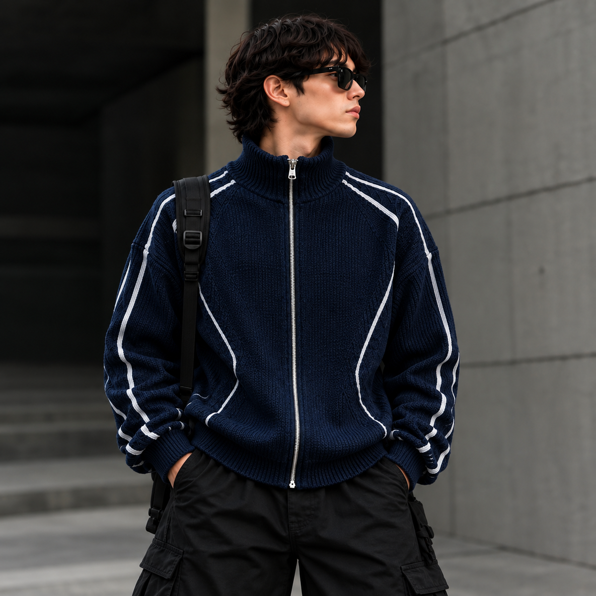 Urban Stripe Knit Jackets