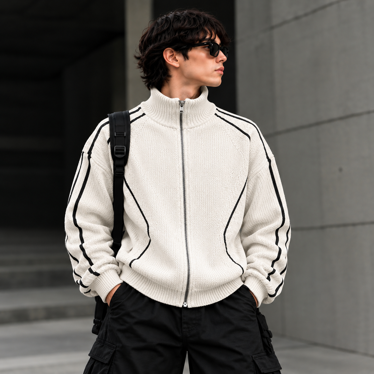 Urban Stripe Knit Jackets