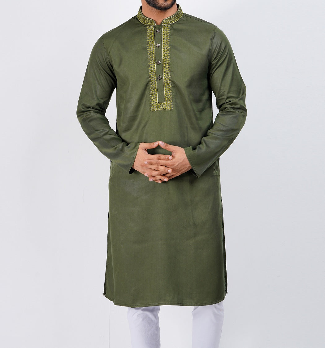 Olive Aristocratic Panjabi