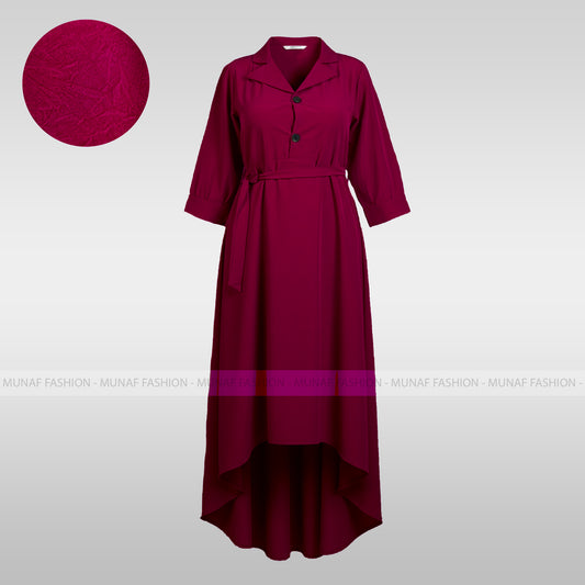 Rose-maroon Tie-waist Gown (TWG-4)