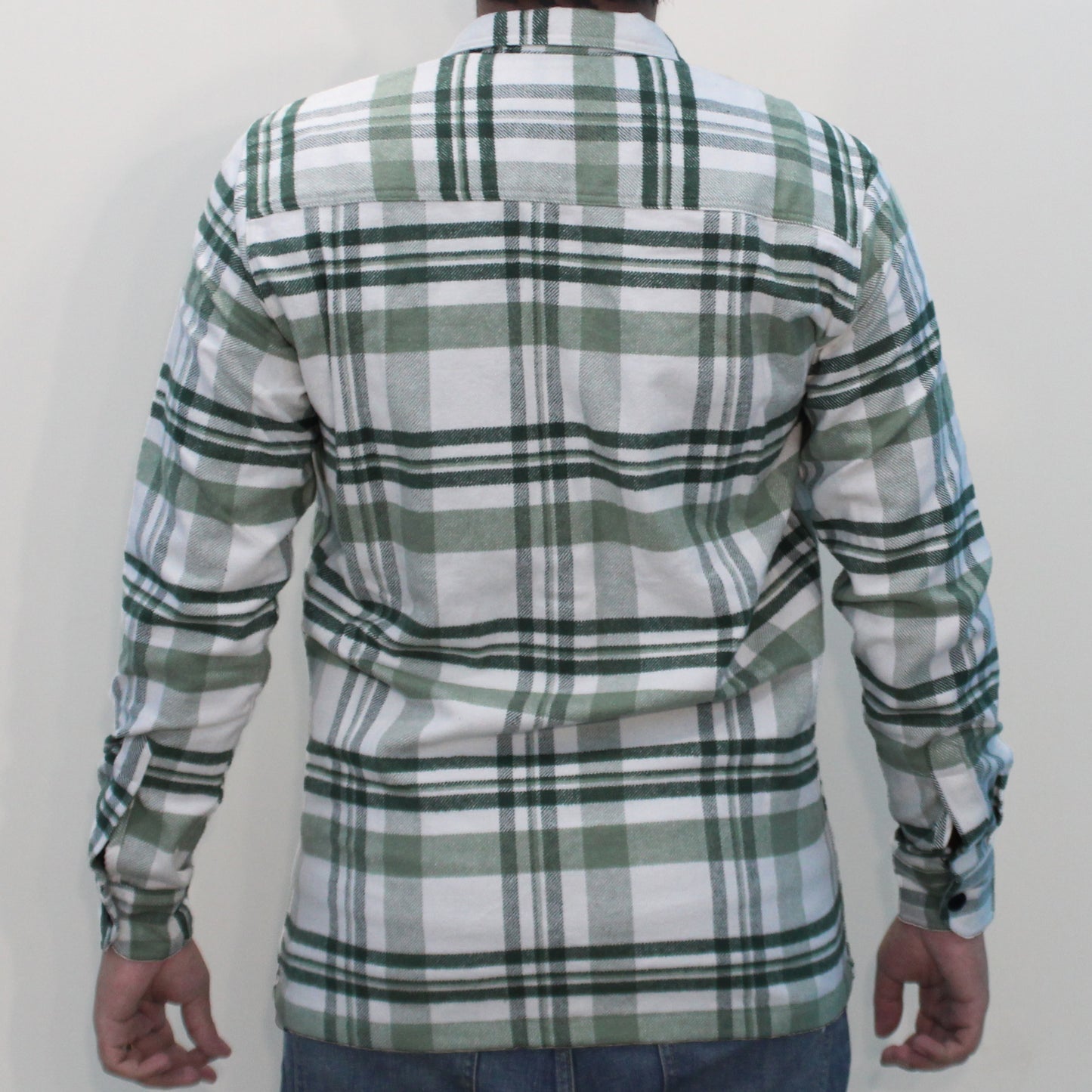 Sea-green flannel shirt