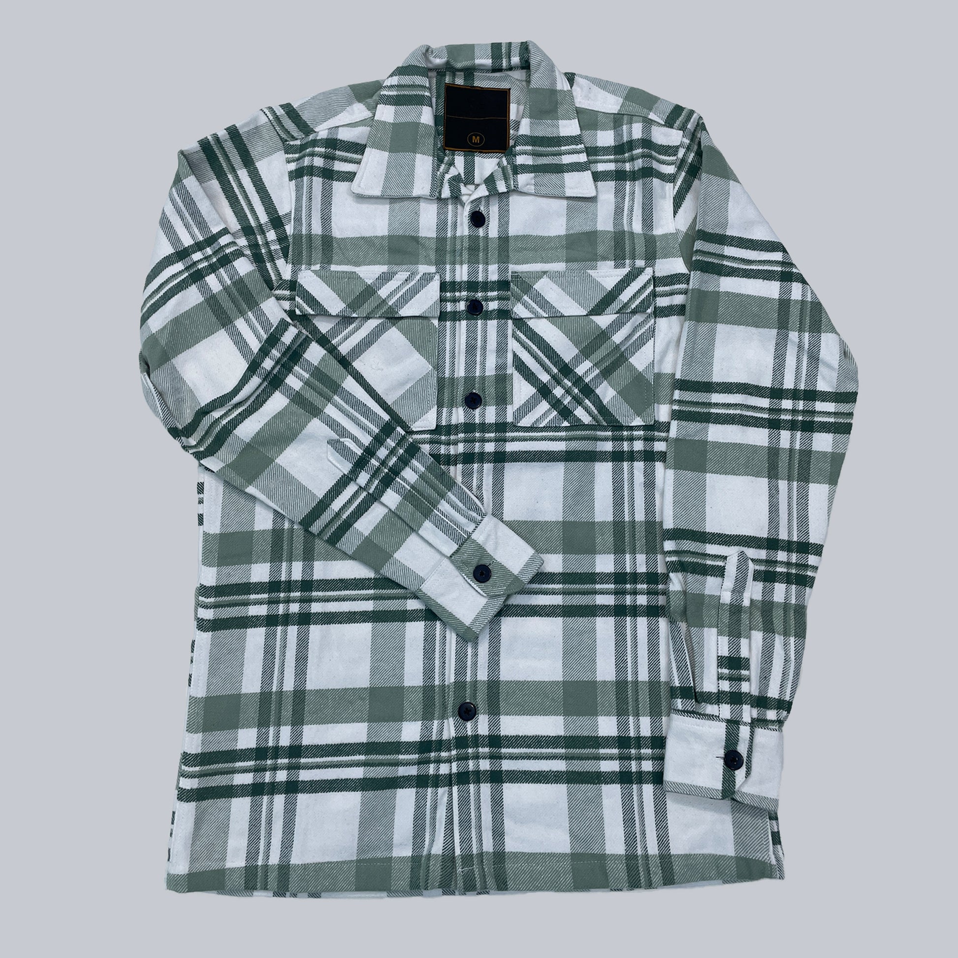 Munaf Fashion sea-green full sleeved flannel shirt