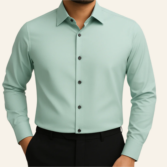 Sky-blue Micro-Stretch Formal Shirt