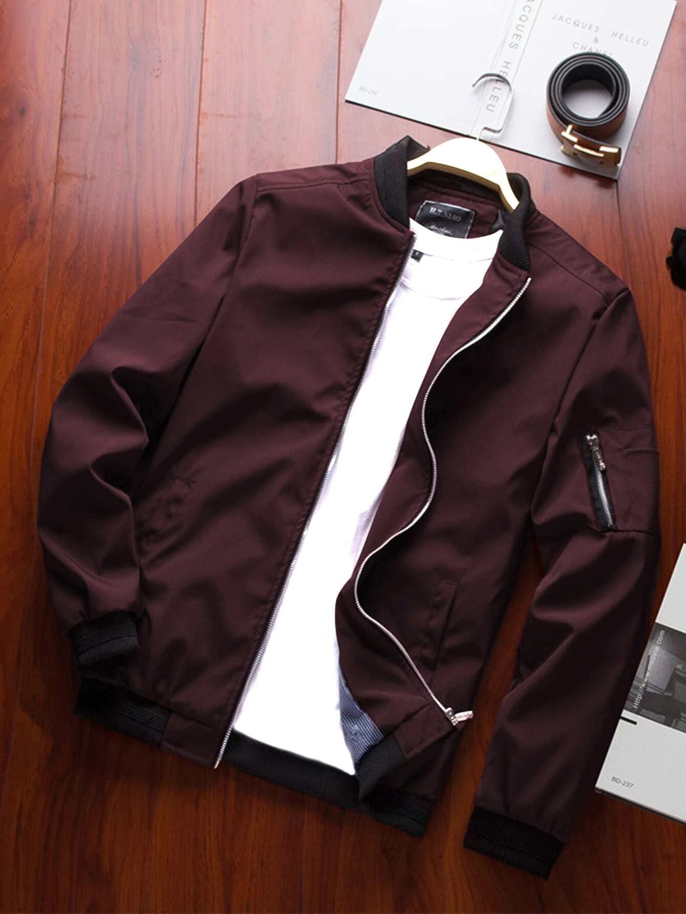 Maroon Bomber Jacket | V-4