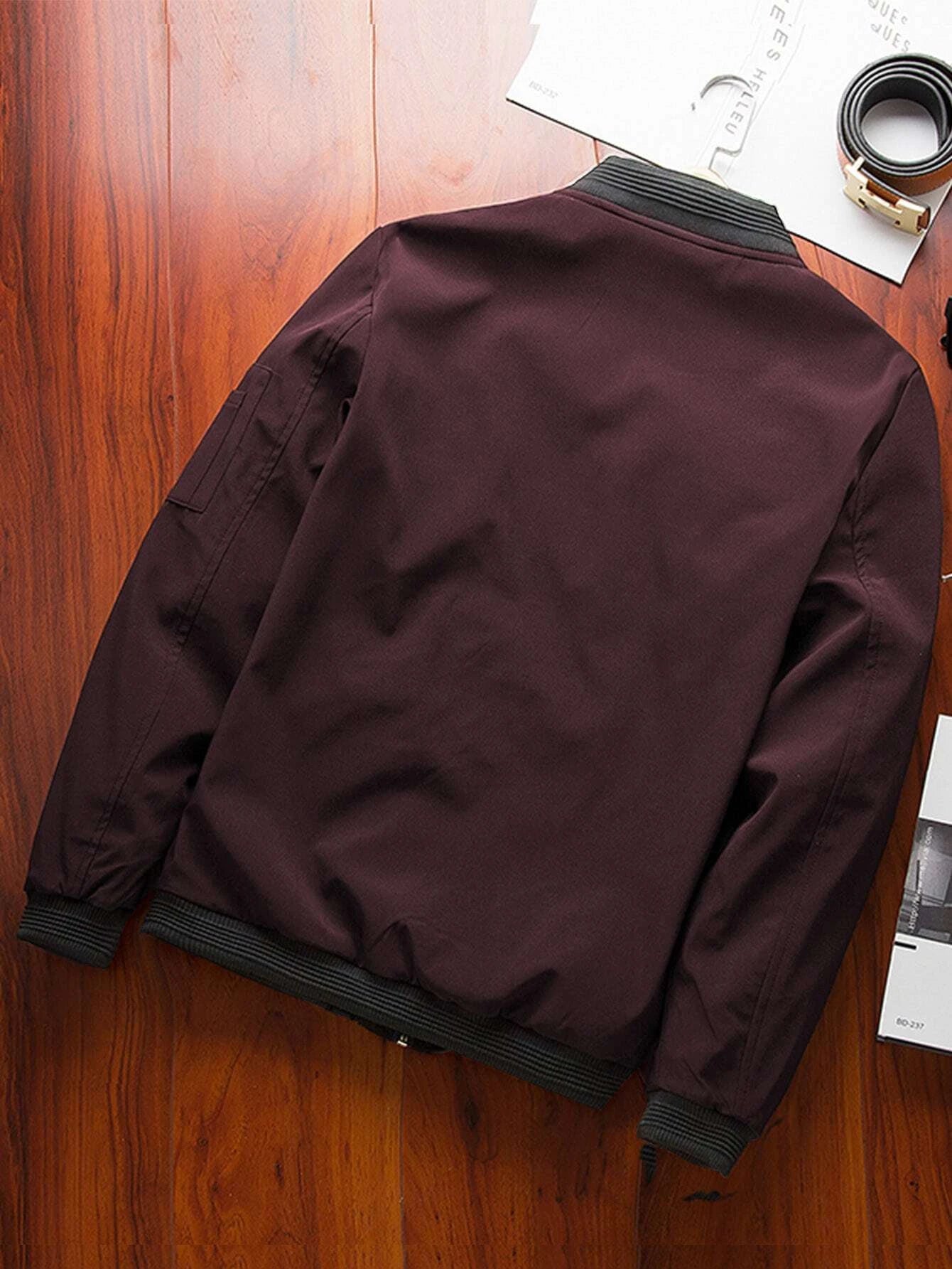 Maroon Bomber Jacket | V-4