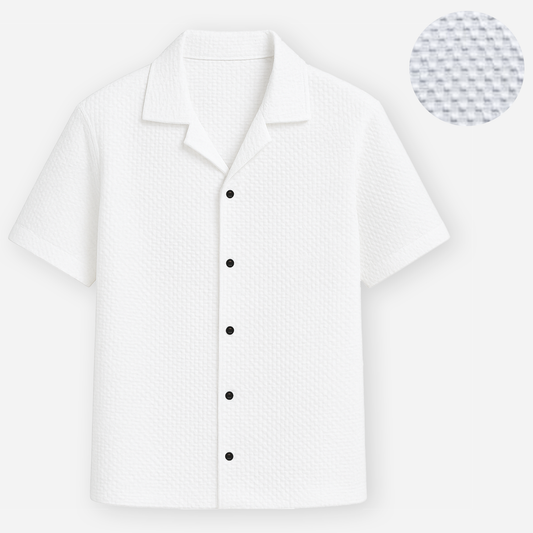 White Cuban Dotted Shirt (CDS-1)