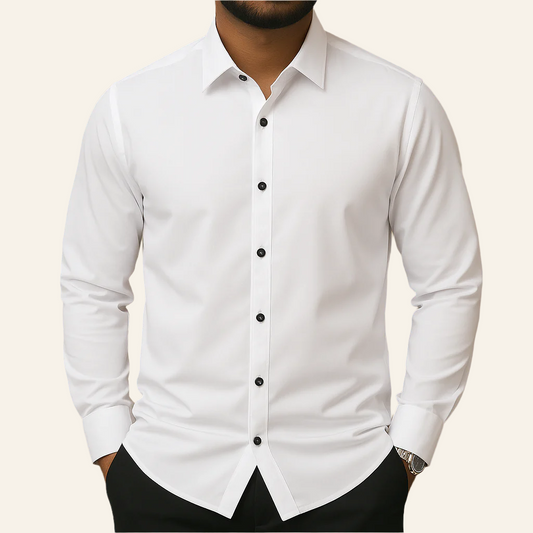 White Micro-Stretch Formal Shirt