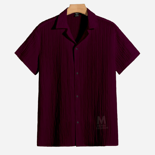 Wine Cuban Viscose Shirt (CVS-13)